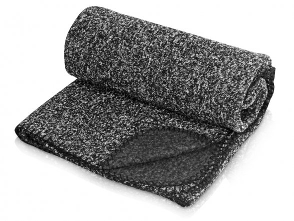 Плед вязаный Blend в чехле, черный 