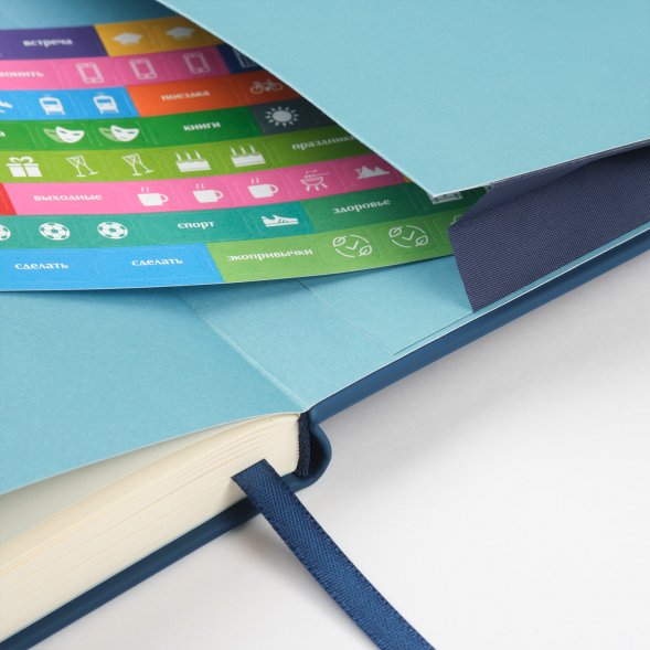 Ежедневник Alpha недатированный, синий/голубой 