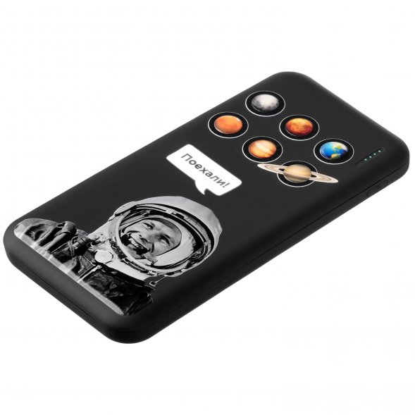 Внешний аккумулятор с подсветкой Luce 10000 mAh, черный Гагарин 