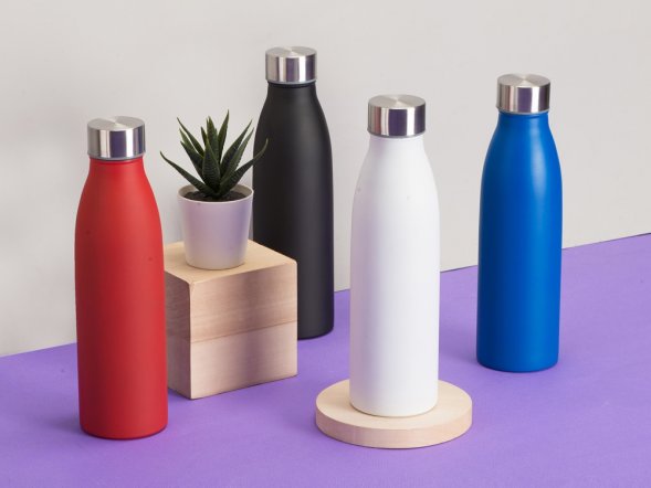 Стальная бутылка Rely, 650 мл, черный матовый (P) 