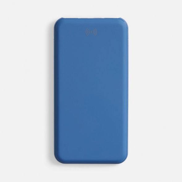 Аккумулятор с беспроводной зарядкой All Day Wireless 10000 мАч, синий 