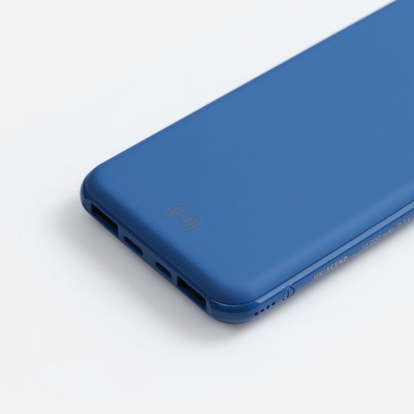 Аккумулятор с беспроводной зарядкой All Day Wireless 10000 мАч, синий 