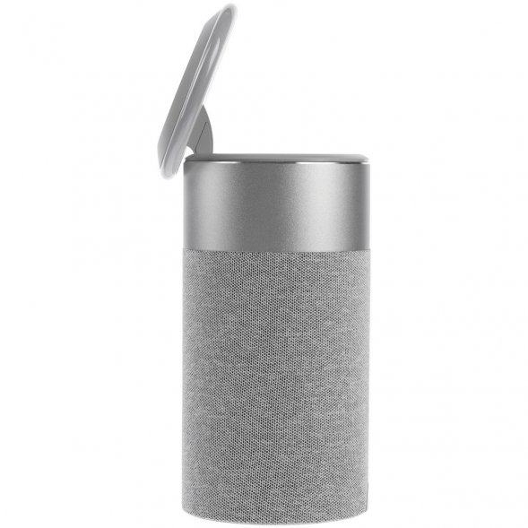 Колонка c беспроводной зарядкой и подсветкой Charge House, серая 