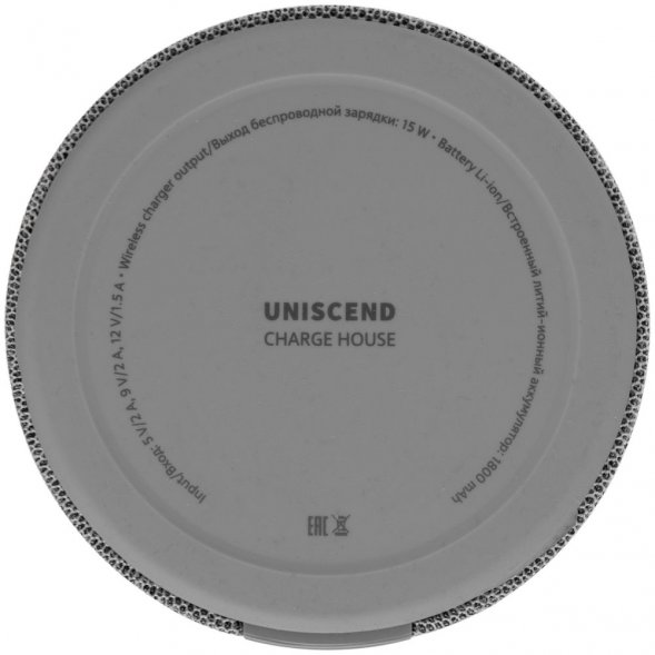 Колонка c беспроводной зарядкой и подсветкой Charge House, серая 