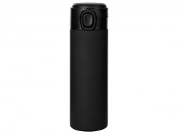 Вакуумная термокружка Waterline c кнопкой Guard, 400 мл, тубус, черный