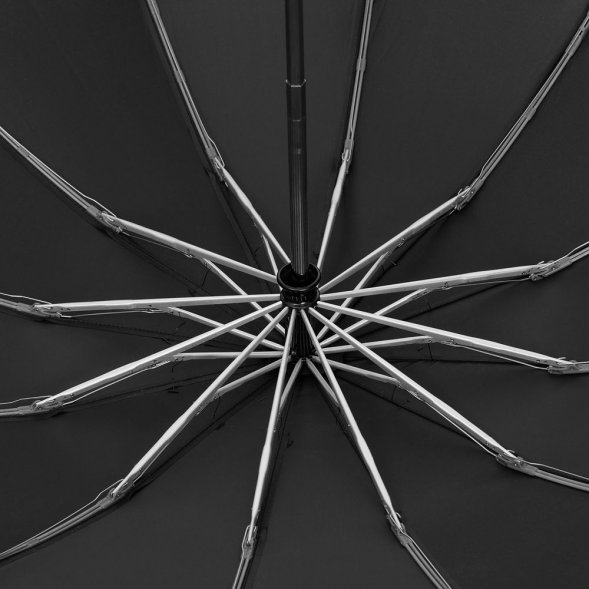 Зонт обратного сложения inLoop с ручкой-карабином, черный 