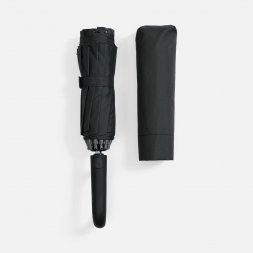 Зонт обратного сложения inLoop с ручкой-карабином, черный
