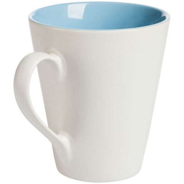 Кружка New Bell матовая, белая с голубым 