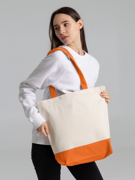 Холщовая сумка Shopaholic, оранжевая 