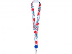 Ланъярд 2,5 см с ретрактором, синий