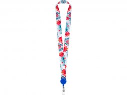 Ланъярд 2,5 см с ретрактором, синий