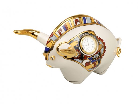 Скульптура Бык с часами 