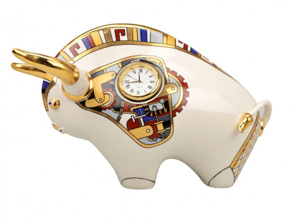 Скульптура Бык с часами 