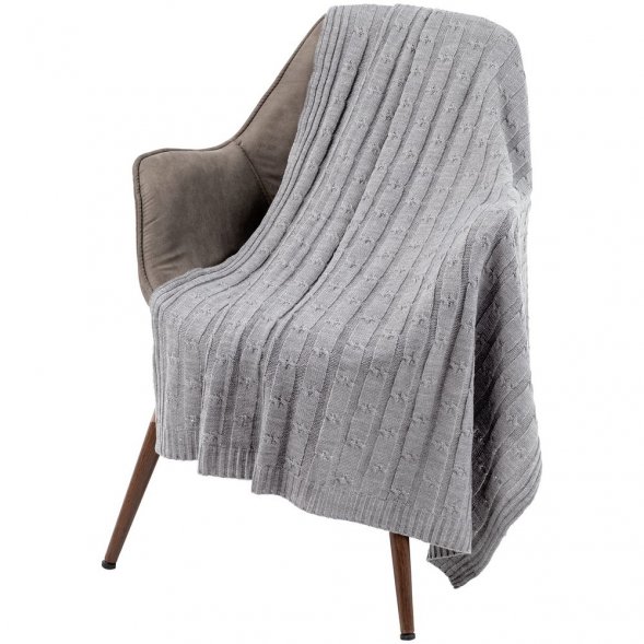 Плед Trenza, светло-серый 