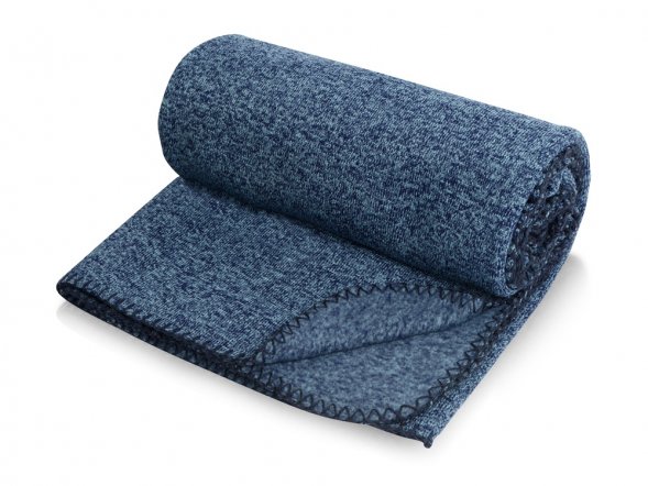 Плед вязаный Blend в чехле, синий 