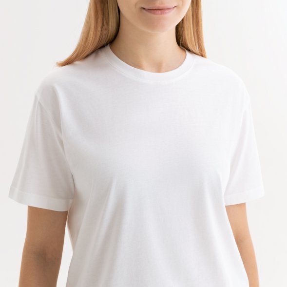 Футболка унисекс KRIS, 100% хлопок, 150 гр., белая (теплого оттенка), размер S 