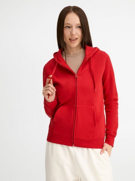 Толстовка женская на молнии с капюшоном Seven Women, красная 