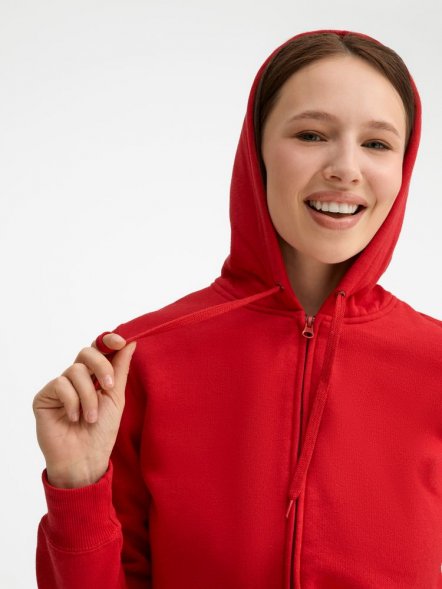Толстовка женская на молнии с капюшоном Seven Women, красная 