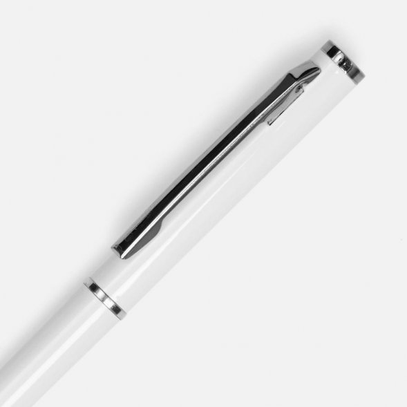 Ручка шариковая Hotel Chrome, ver.2, глянцевая белая 