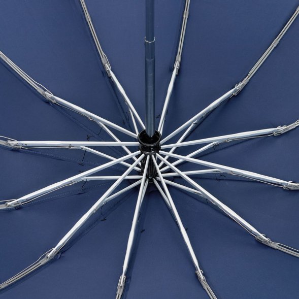 Зонт обратного сложения inLoop с ручкой-карабином, темно-синий 