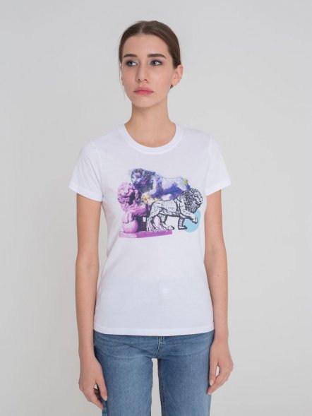 Футболка LionMe, женская, белая 