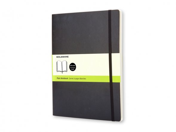 Записная книжка Moleskine Classic Soft (нелинованный), Хlarge (19х25 см), черный 