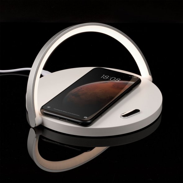 Cтанция для беспроводной зарядки с подсветкой arCharge, белая 