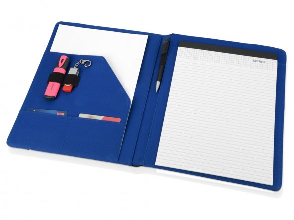 Папка для документов Делос, черный/синий 