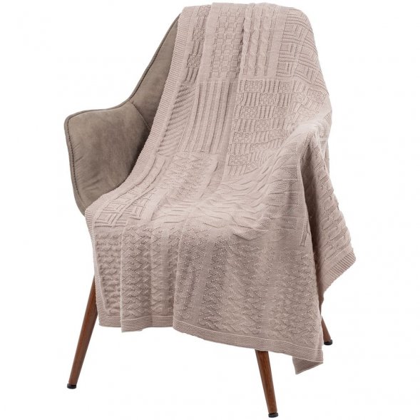 Плед Snippet, бежевый меланж 