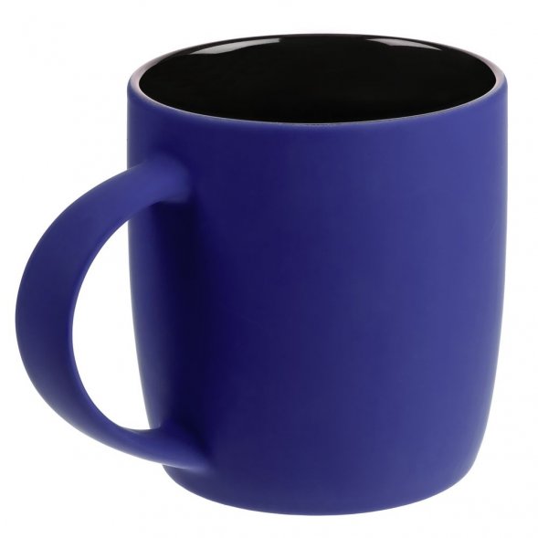 Кружка Surprise Touch Black с покрытием софт-тач, синяя 