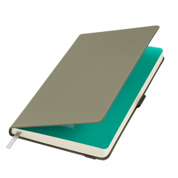 Ежедневник Alpha недатированный, серый/бирюзовый 