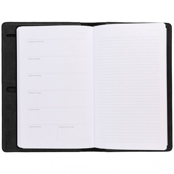 Еженедельник-портфолио Remini, недатированный, черный 