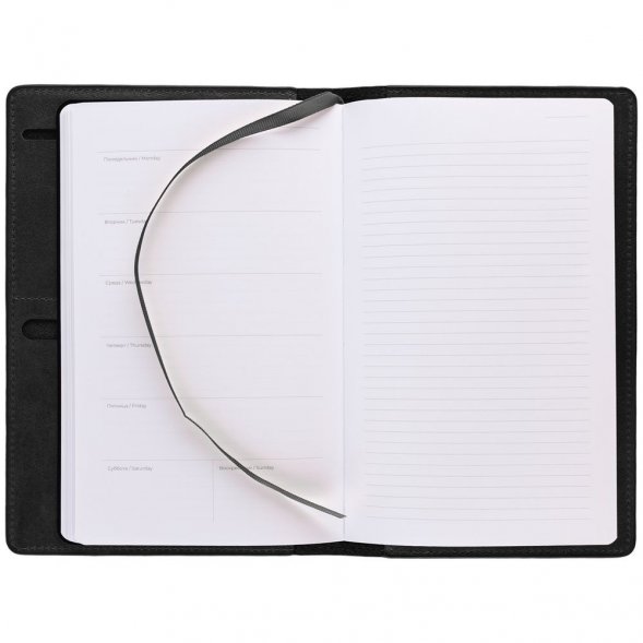 Еженедельник-портфолио Remini, недатированный, черный 