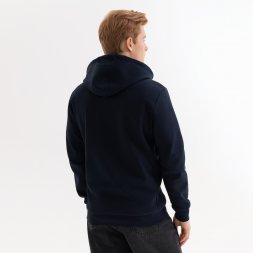 Толстовка на молнии с капюшоном MATEO темно-синяя