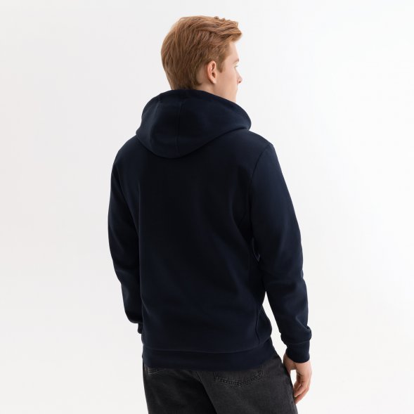 Толстовка на молнии с капюшоном MATEO темно-синяя 