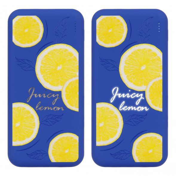 Внешний аккумулятор с подсветкой Luce Ultramarine 10000 mAh, ярко-синий Лимон 