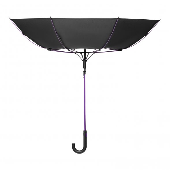 Зонт-трость Quantum, черный/фиолетовый 