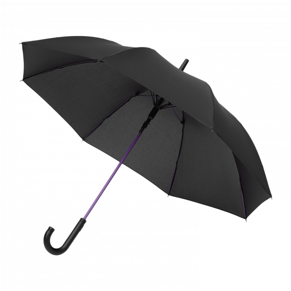 Зонт-трость Quantum, черный/фиолетовый 