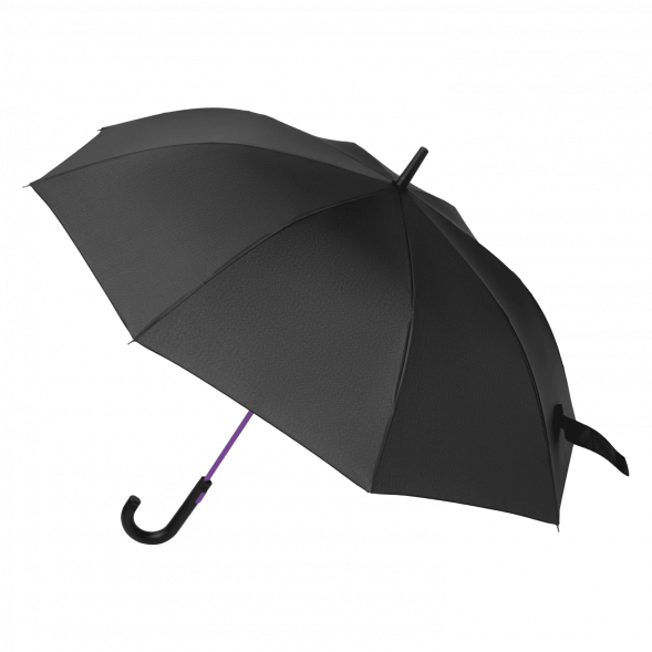 Зонт-трость Quantum, черный/фиолетовый 