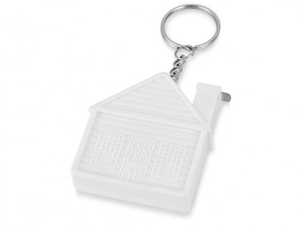 Брелок-рулетка Домик, 1 м., белый 