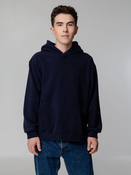 Худи флисовое унисекс Manakin, темно-синее 