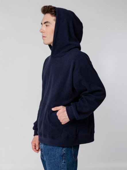 Худи флисовое унисекс Manakin, темно-синее 