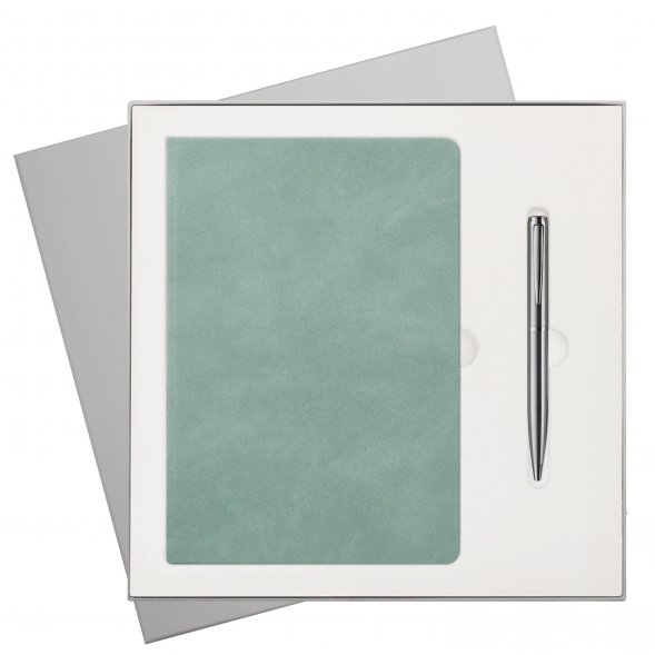 Подарочный набор Stella, бирюзовый (ежедневник, ручка) 