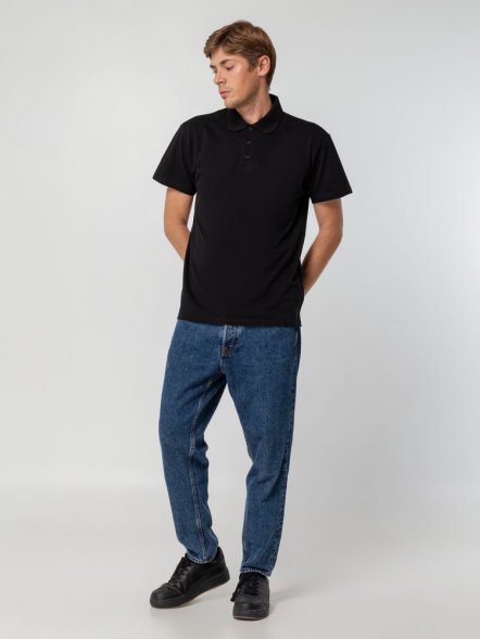 Рубашка поло мужская Spring 210, черная 