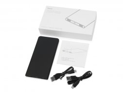 Портативное зарядное устройство с синей подсветкой логотипа Faros, soft-touch, 4000 mAh (P)