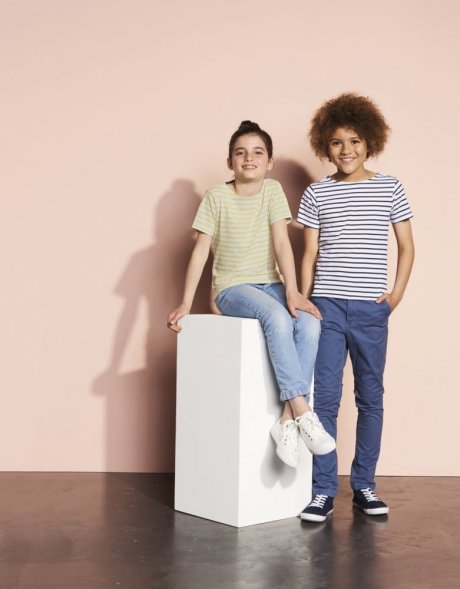 Футболка детская Miles Kids белая с красным 