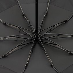 Зонт обратного сложения twoGether с двойным куполом, черный