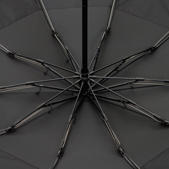 Зонт обратного сложения twoGether с двойным куполом, черный 