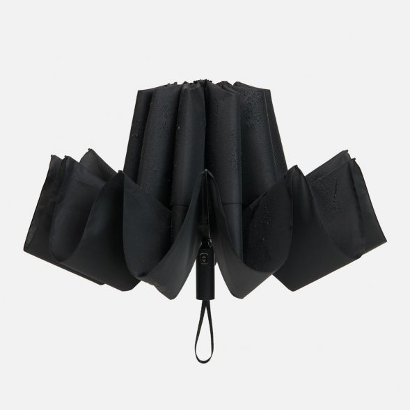 Зонт обратного сложения twoGether с двойным куполом, черный 