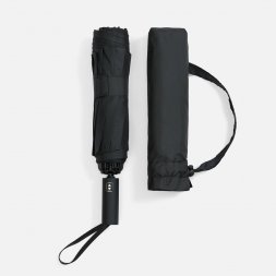 Зонт обратного сложения twoGether с двойным куполом, черный